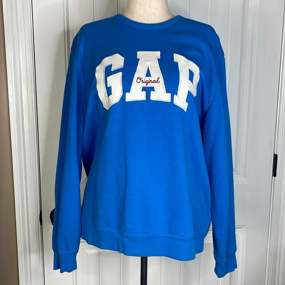 Gap Original Logo Pullover Sweatshirt Men’s Size XL Color Brezy blue - Picture 2 of 9